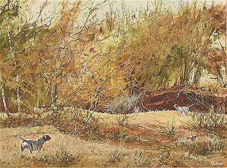 Quail Hunt with Pointers by Jerry Newman - Auction record, sale price, and art valuation. Compare with similar artists and explore comparable artworks.