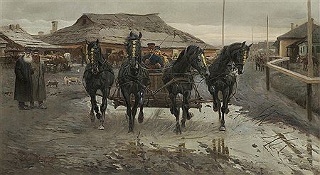 Sample artwork by Zygmunt Rozwadowski (1870 - 1950), known for painting scenes with horses, riders, militariy scenes - View similar artists and auction records