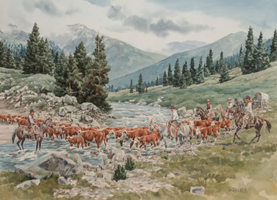Colorado Trail Drive by Tom Embert (Thomas) Phillips - Auction record, sale price, and art valuation. Compare with similar artists and explore comparable artworks.