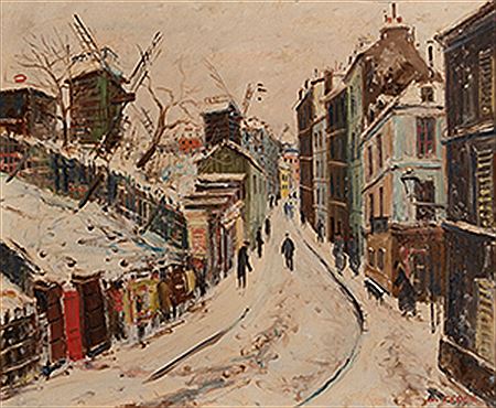 Sample artwork by Charles Feola (1917 - 1994), known for painting, montmartre, maurice utrillo - View similar artists and auction records