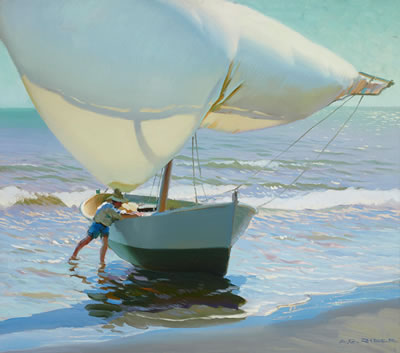 Bringing in the Boat by Arthur Grover Rider - Auction record, sale price, and art valuation. Compare with similar artists and explore comparable artworks.