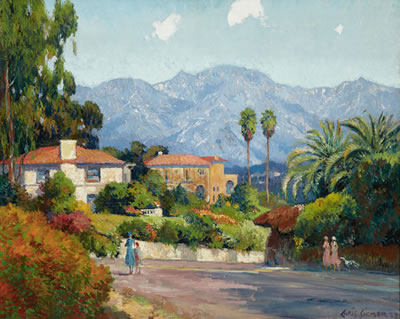 Pasadena street scene with Mt. Wilson beyond by Christian Emil (Chris) Siemer - Auction record, sale price, and art valuation. Compare with similar artists and explore comparable artworks.