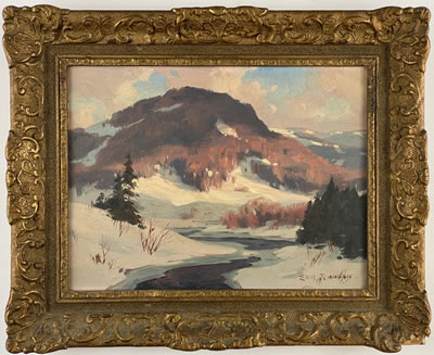 Sample artwork by Eric Riordon (1906 - 1948), known for waterscape and snowscene mountain view painting - View similar artists and auction records