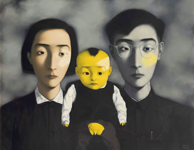 Sample artwork by Xiaogang Zhang (Born 1958), known for realist, surrealist portrait and figure painting - View similar artists and auction records