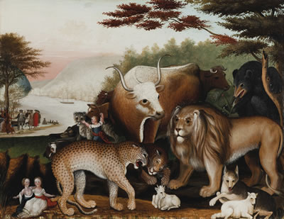 Peaceable Kingdom by Edward Hicks - Auction record, sale price, and art valuation. Compare with similar artists and explore comparable artworks.