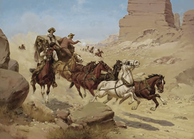 Attack on the Stagecoach by Herman Wendelborg Hansen - Auction record, sale price, and art valuation. Compare with similar artists and explore comparable artworks.