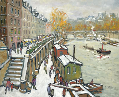 Sample artwork by Charles Malle (1935 - 2023), known for post-impressionist and expressionist parisian city scene, marine and snowscene painting - View similar artists and auction records