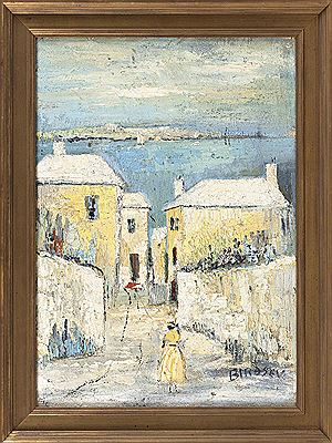 Bermuda street scene with a distant harbor by Alfred Birdsey - Auction record, sale price, and art valuation. Compare with similar artists and explore comparable artworks.