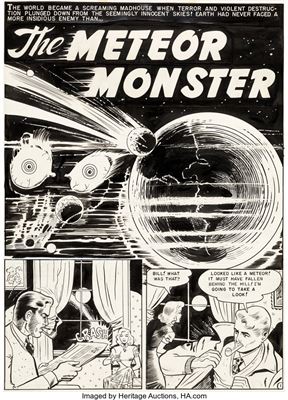 Weird Science #13 Splash Page Original Art (EC Comics, 1950) by Harry Harrison - Auction record, sale price, and art valuation. Compare with similar artists and explore comparable artworks.
