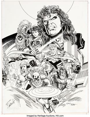 The Avengers #375 Poster Original Art (Marvel, 1994) by Steve Epting - Auction record, sale price, and art valuation. Compare with similar artists and explore comparable artworks.