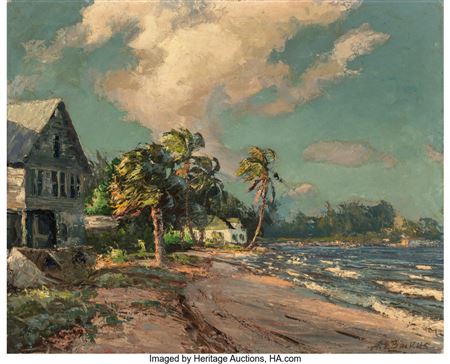 Ocean Cottages by Albert Ernest (Beanie) Backus - Auction record, sale price, and art valuation. Compare with similar artists and explore comparable artworks.
