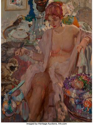 Nude having coffee (A MAxwell Coffee advertisement) by Russell Patterson - Auction record, sale price, and art valuation. Compare with similar artists and explore comparable artworks.