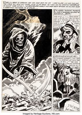 Adventures into Darkness #10 Complete 8-Page Story "The Man Who Could Not Die!" Original Art (Pines Publ., 1953) by George Roussos - Auction record, sale price, and art valuation. Compare with similar artists and explore comparable artworks.