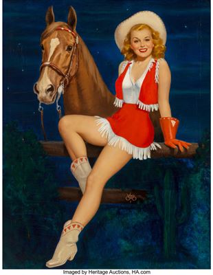 Sample artwork by Walt Otto (1895 - 1963), known for illustrator-faces, genre - View similar artists and auction records