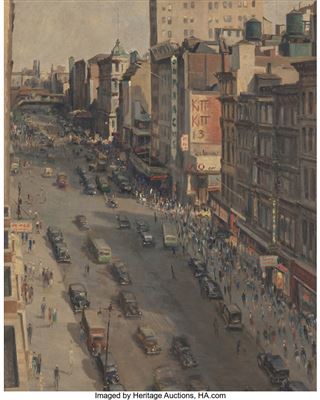 East 14th Street by Alfred Mira - Auction record, sale price, and art valuation. Compare with similar artists and explore comparable artworks.