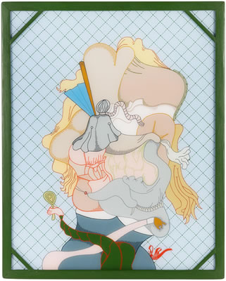Sample artwork by Barbara Rossi (1940 - 2023), known for mod whimsy, non ob, graphics - View similar artists and auction records