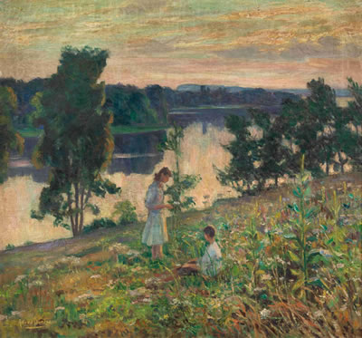 Children by a River by Alfred Juergens - Auction record, sale price, and art valuation. Compare with similar artists and explore comparable artworks.