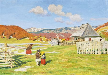 Sample artwork by Oszkar Glatz (1872 - 1958), known for female figure and portrait painting, landscapes, teaching - View similar artists and auction records