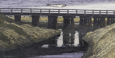 ''Skagit Bridge with Herring'' 1977 by Richard Gilkey - Auction record, sale price, and art valuation. Compare with similar artists and explore comparable artworks.