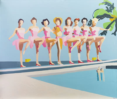 SYNCHRONISED BATHERS by Ruth Mulvie - Auction record, sale price, and art valuation. Compare with similar artists and explore comparable artworks.