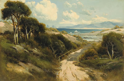 "17 Mile Ride - Monterey, California" by Manuel Valencia - Auction record, sale price, and art valuation. Compare with similar artists and explore comparable artworks.