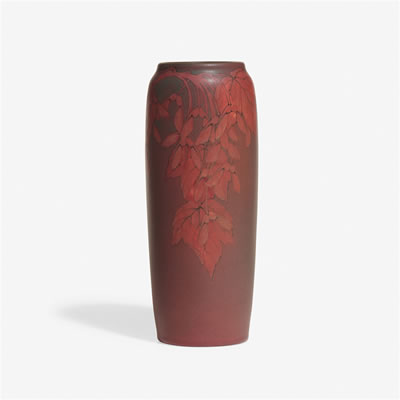 Painted Mat vase with maple leaves and seeds by Olga Geneva Reed - Auction record, sale price, and art valuation. Compare with similar artists and explore comparable artworks.