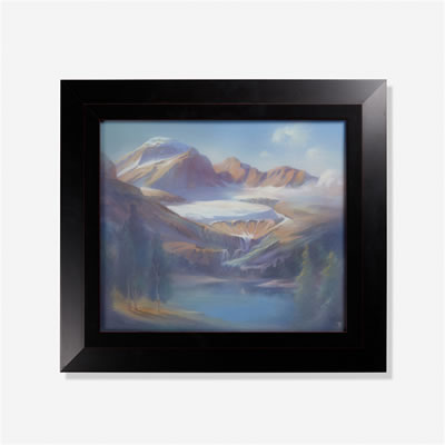 Large Vellum plaque (Mountains Over Lake) by Fred Rothenbusch - Auction record, sale price, and art valuation. Compare with similar artists and explore comparable artworks.