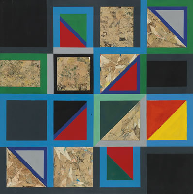 Sample artwork by Ralph Moffett Arnold (1928 - 2006), known for political and racial themed collage, assemblage, geometric abstract painting, teaching - View similar artists and auction records