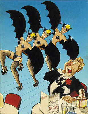 "Ballet de los Murciélagos" ("Bat Ballet.") by Arias Bernal - Auction record, sale price, and art valuation. Compare with similar artists and explore comparable artworks.