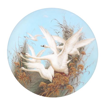 Sample artwork by Charles Henry Clifford Baldwyn (1859 - 1943), known for paintings of swans in flight on porcelain - View similar artists and auction records