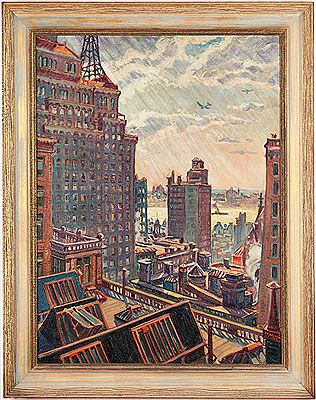 "N.Y.C. From Carnegie Hall, 1928" by Frederick Detwiller - Auction record, sale price, and art valuation. Compare with similar artists and explore comparable artworks.