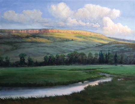Sample artwork by Marcia Ballowe (Born 1950), known for dramatic northwest landscape - View similar artists and auction records