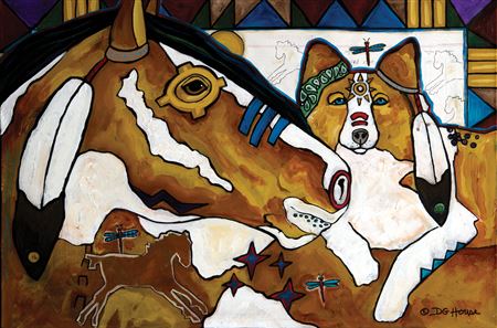 "Someday, When I Grow Up, I'll be a War Pony Too" by DG House - Auction record, sale price, and art valuation. Compare with similar artists and explore comparable artworks.