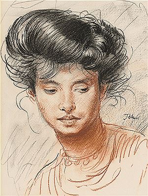 Sample artwork by Augustus Edwin John (1878 - 1961), known for society portrait painting, figure drawing, teaching, war artist - View similar artists and auction records