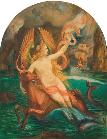 Sample artwork by Armand Point (1861 - 1932), known for orientalism, mystical and contemplative art, medieval symbolism, founding haute-clair workshops - View similar artists and auction records
