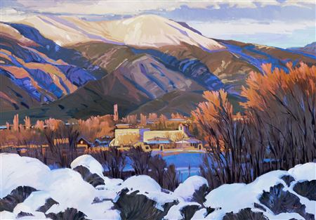 Winter in the Ranchos de Taos by William Hook - Auction record, sale price, and art valuation. Compare with similar artists and explore comparable artworks.