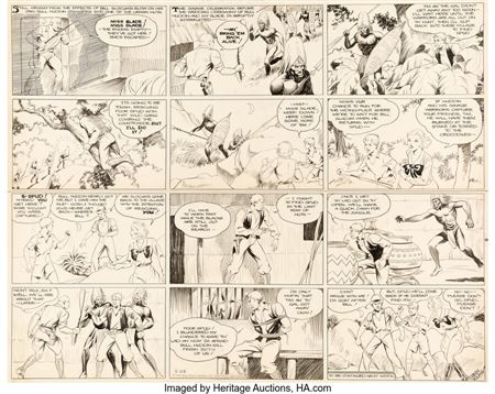 Tim Tyler's Luck Sunday Comic Strip Original Art dated 2-25-34 (King Features Syndicate, 1934) by Lyman Young - Auction record, sale price, and art valuation. Compare with similar artists and explore comparable artworks.