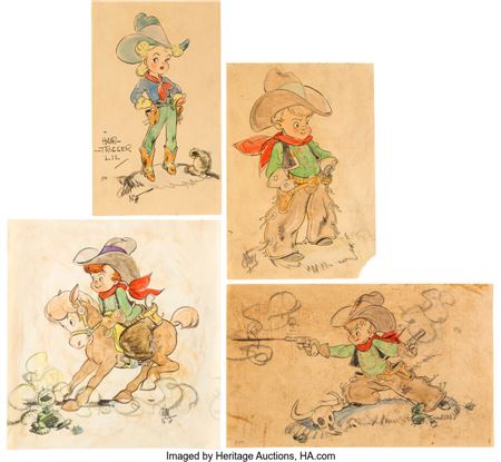 Wild West Willie/Cheyenne Willie in "Locoed Steer" Concept Art and Story Synopsis by Grim Natwick Group of 10 (c. 1920s-30s) by Grim Natwick - Auction record, sale price, and art valuation. Compare with similar artists and explore comparable artworks.