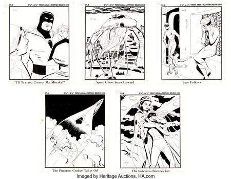 Space Ghost and the Sorceress of Cyba-3 Big Little Book Illustrations by Dan Spiegle Original Art Group of 5 (Hanna-Barbera/Whitman, 1968) by Daniel Spiegle - Auction record, sale price, and art valuation. Compare with similar artists and explore comparable artworks.