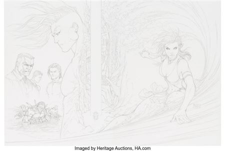 Michael Turner Michael Turner's Fathom: The Definitive Edition Wraparound Cover Original Art (Aspen, 2008) by Michael Turner - Auction record, sale price, and art valuation. Compare with similar artists and explore comparable artworks.