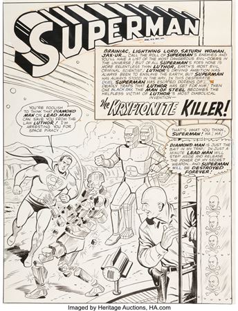 Action Comics #294 Splash Page 1 Original Art (DC, 1962) by Al Plastino - Auction record, sale price, and art valuation. Compare with similar artists and explore comparable artworks.