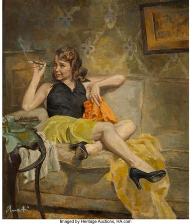 Sample artwork by James Avati (1912 - 2005), known for illustrator-book, genre, figure - View similar artists and auction records