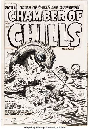 Chamber of Chills Magazine #26 Cover Original Art (Harvey Comics, 1954) by Alfred Avison - Auction record, sale price, and art valuation. Compare with similar artists and explore comparable artworks.