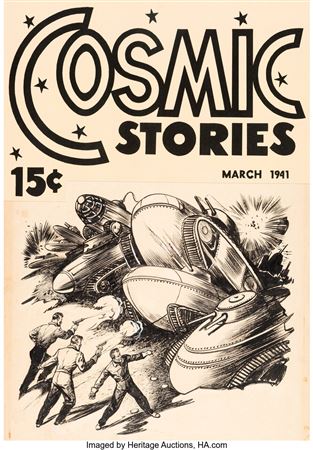 Cosmic Stories No. 1 Cover Original Art (Albing Publ, 1941) by Leo Morey - Auction record, sale price, and art valuation. Compare with similar artists and explore comparable artworks.