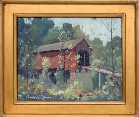 Covered Bridge by Francis Clark Brown - Auction record, sale price, and art valuation. Compare with similar artists and explore comparable artworks.