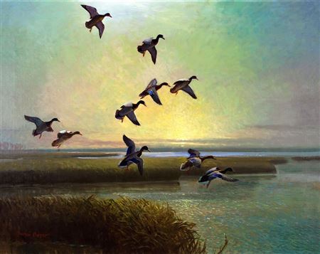 Mallards Landing by Reveau Mott Bassett - Auction record, sale price, and art valuation. Compare with similar artists and explore comparable artworks.