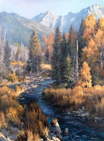 Autumn River by Michael Godfrey - Auction record, sale price, and art valuation. Compare with similar artists and explore comparable artworks.
