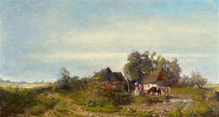 Sample artwork by Arpad Feszty (1856 - 1914), known for painting - View similar artists and auction records