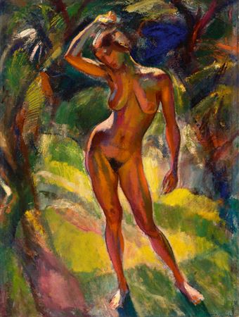 Standing Female Nude, 1910s by Odon Marffy - Auction record, sale price, and art valuation. Compare with similar artists and explore comparable artworks.