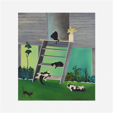 Five Cats Outside by Charlotte Howard - Auction record, sale price, and art valuation. Compare with similar artists and explore comparable artworks.